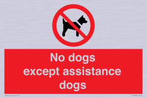 No dogs except assistance dogs
